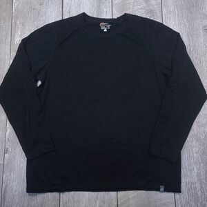 Cloudveil Base Layer Top Mens XL Black 100% Merino Wool Long Sleeve Crew Neck